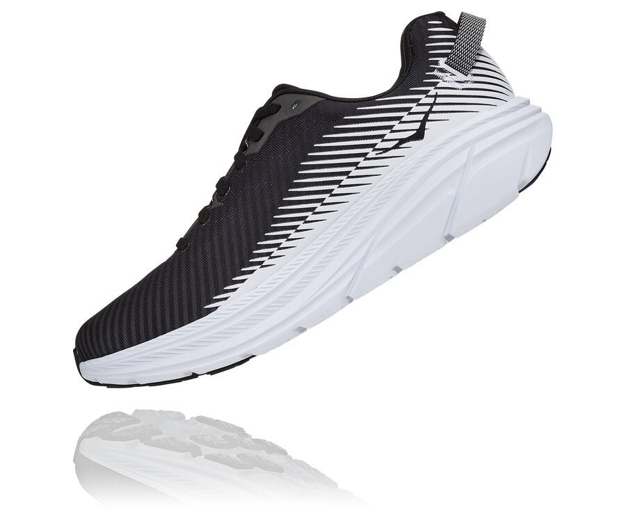 Hoka Australia One One Rincon 2 - Mens Running Shoes Black/White - SEPAQ-2481